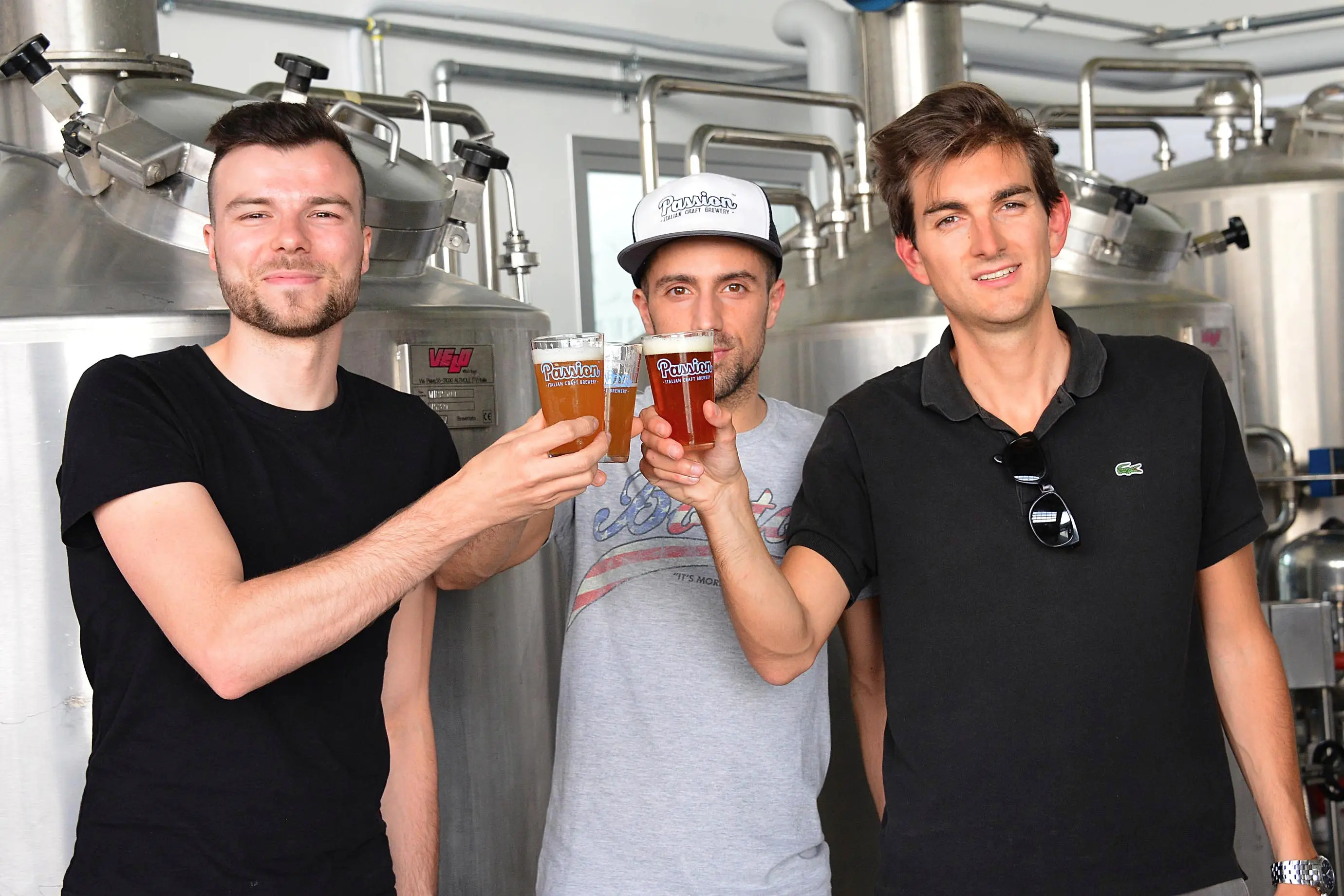 CARLO DALPALU MARCO TETTAMANTI MICHELE ZOTTA PASSION BIRRIFICIO SERVIZIO SU PRODUZIONE E VENDITA DI BIRRA ARTIGIANALE TRENTINA TRENTO 7 MAGGIO 2018 FOTO PAOLO PEDROTTI