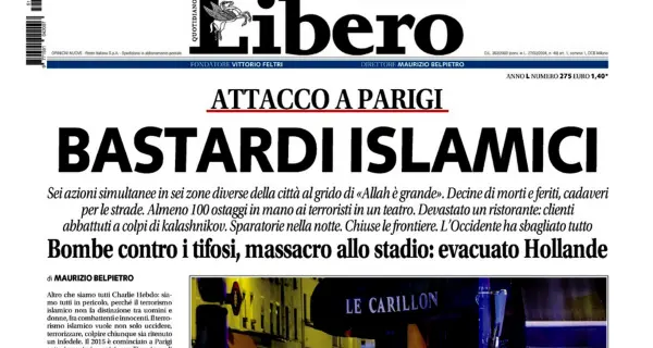 Titolò «Bastardi islamici» Assolto Maurizio Belpietro