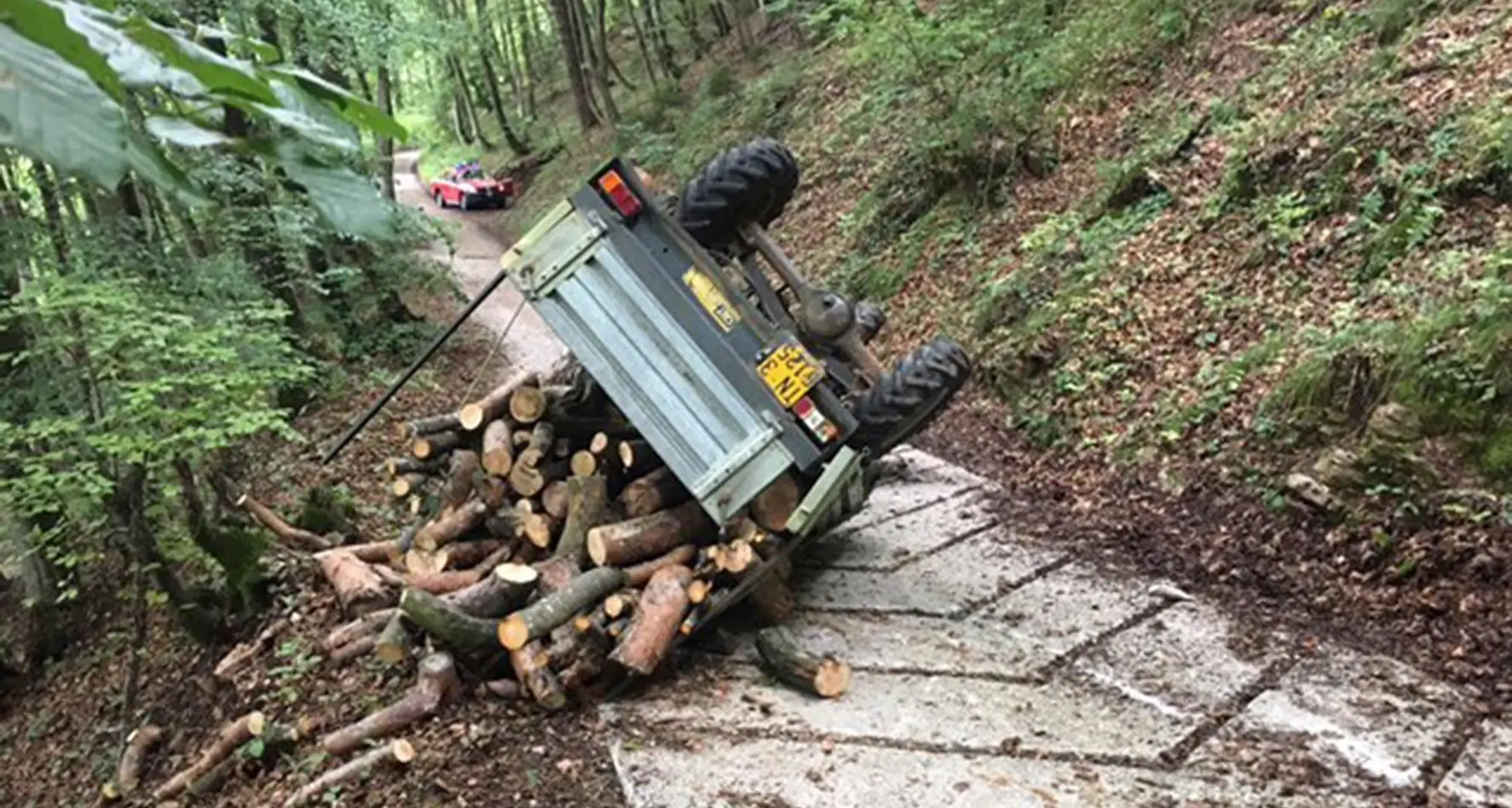 Si ribalta col motocoltivatore mentre trasporta la legna