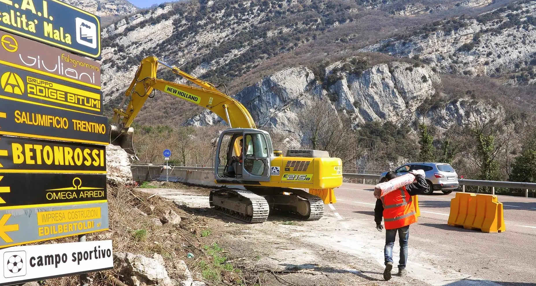 «Loppio-Busa», iniziati i lavori Ruspe al lavoro da ieri a Nago