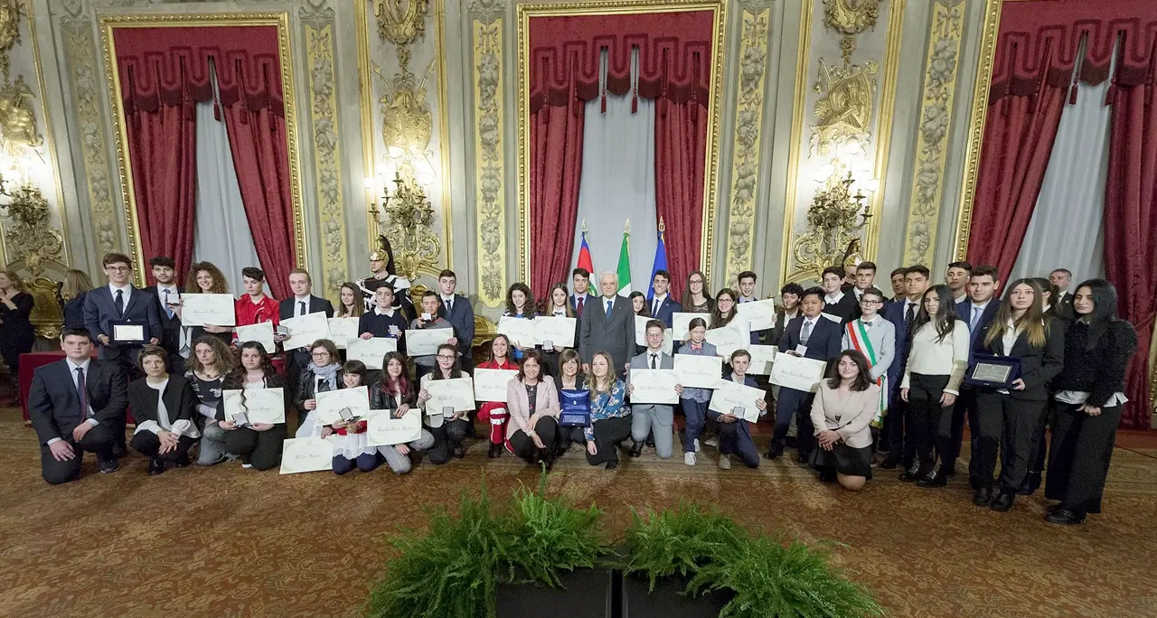 I bambini dell'asilo di Tonadico premiati dal presidente Mattarella
