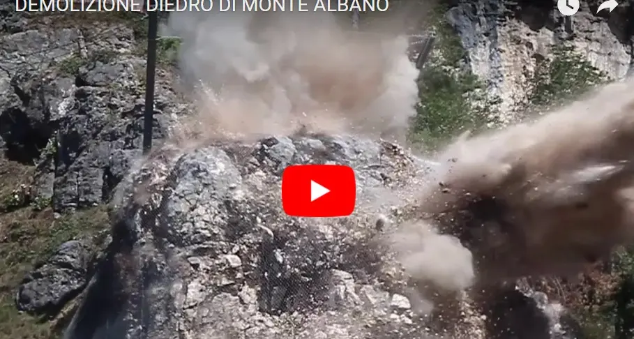 Oggi l'esplosione del diedro Mori, attivati pompieri e forestali