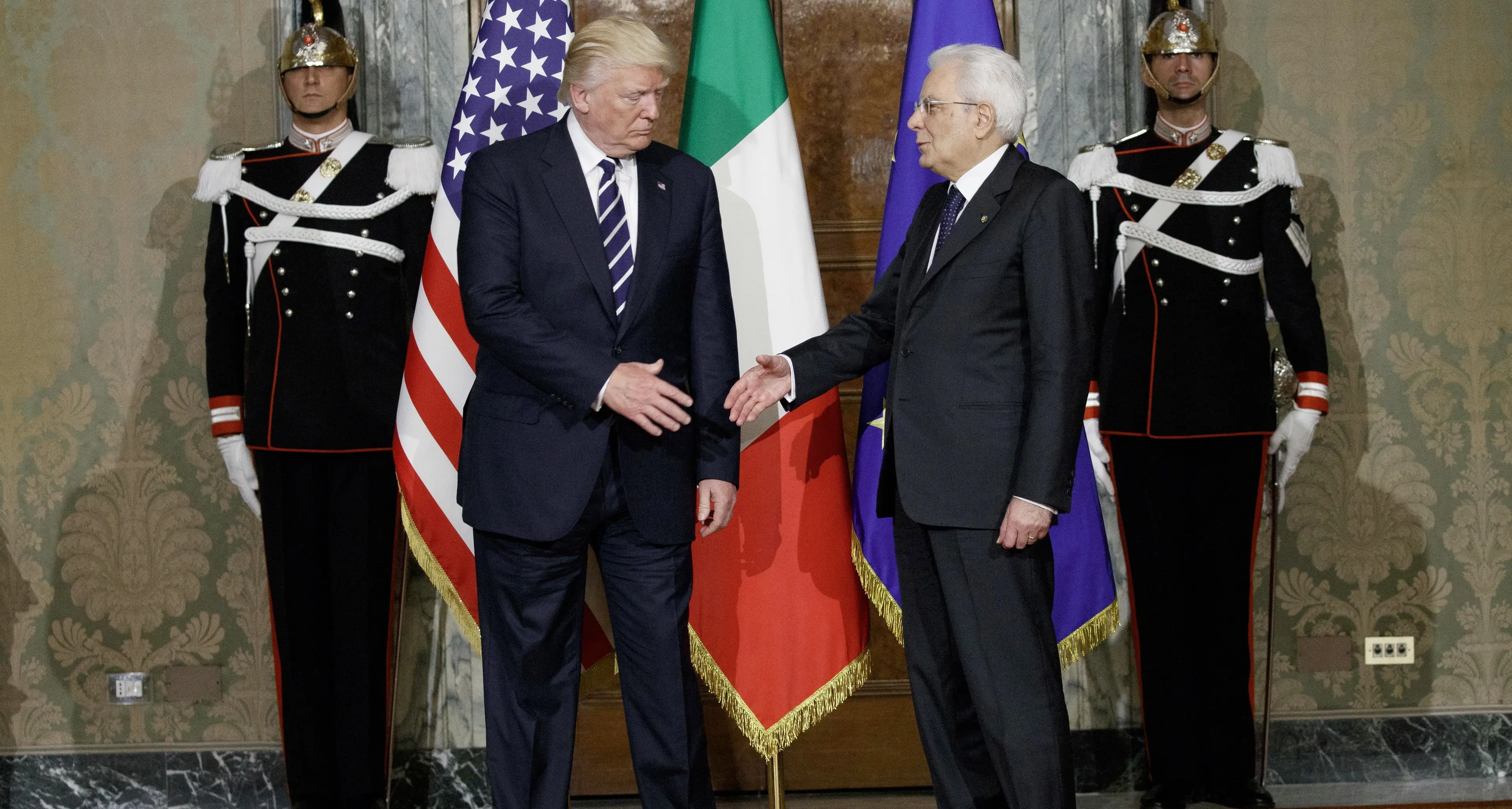 Trump al Colle da Mattarella Poi l'incontro con Gentiloni