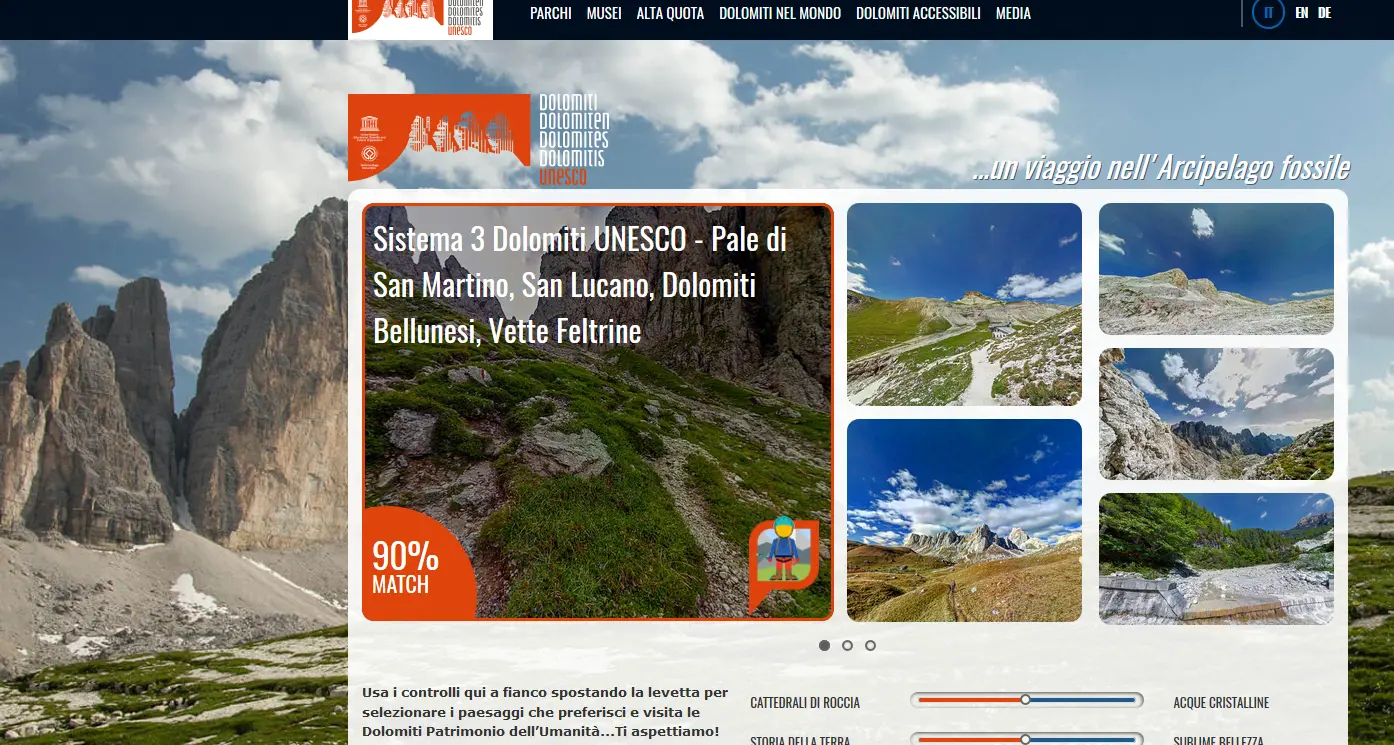 Dolomiti Unesco presenta un sito Web tutto nuovo