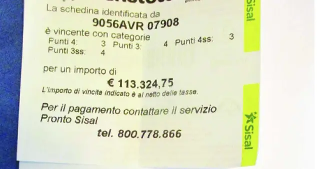 Vince 113mila euro e non se ne accorge