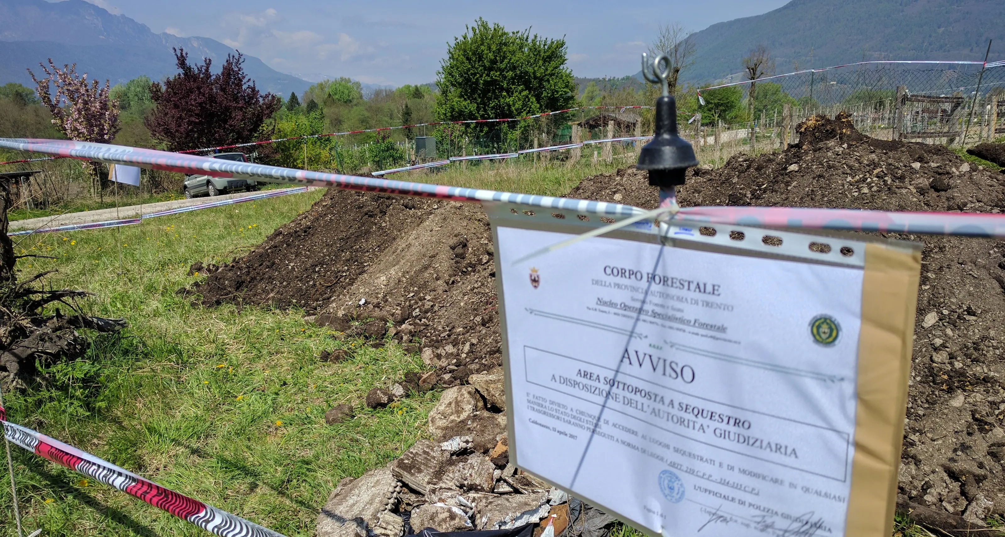 Caldonazzo, un'altra area finisce sotto sequestro