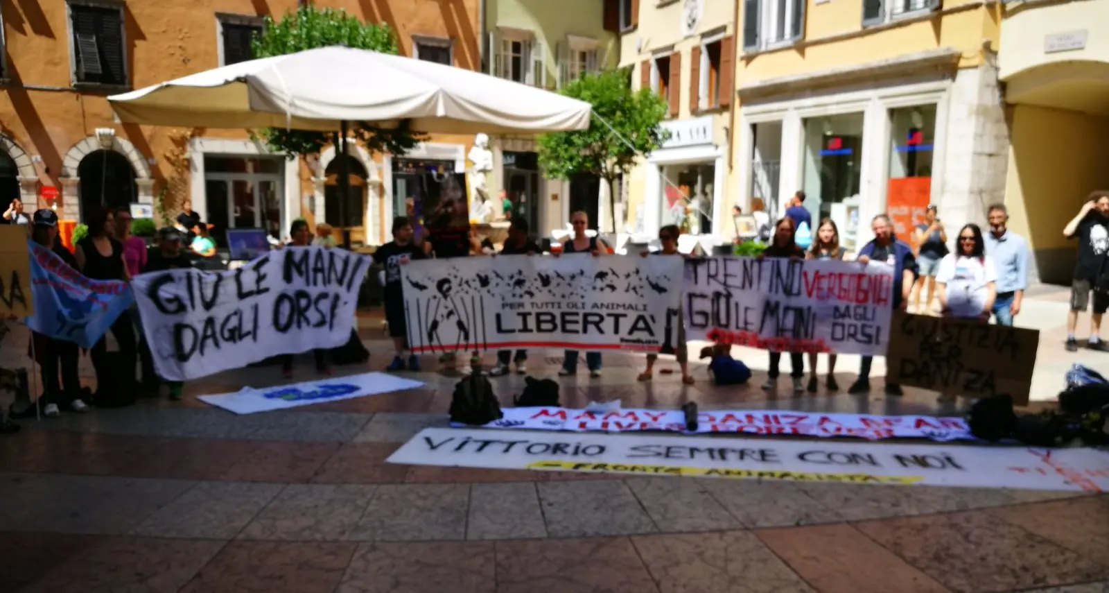 Fronte Animalista in piazza Pasi per difendere l'orso trentino