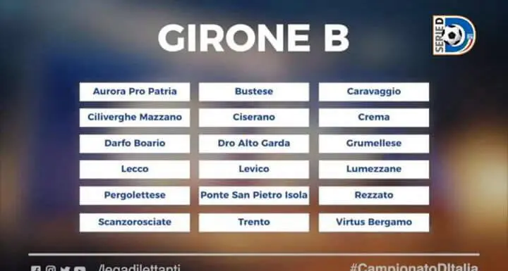 Un girone lombardo in serie D per le trentine la matricola Trento, il ripescato Levico e il Dro