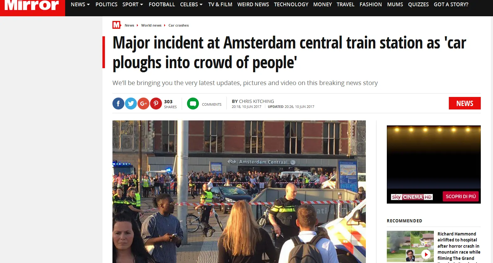 Paura ad Amsterdam Auto contro pedoni in stazione