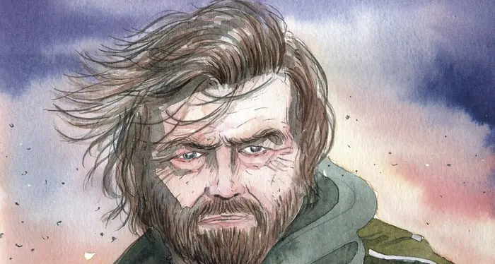 Reinhold Messner in fumetto con acquarelli di Petrucci