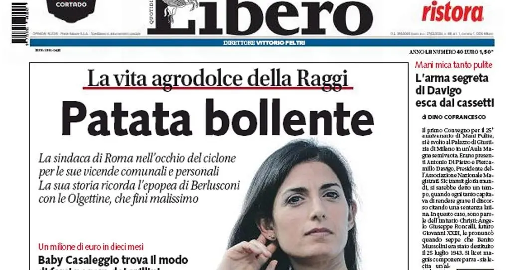Attacco sessista di Libero contro Virgina Raggi