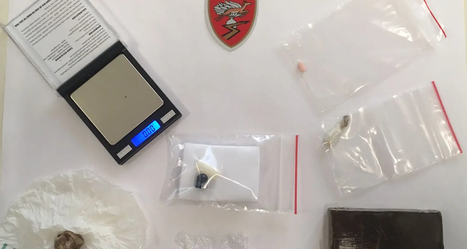 Giovane denunciato per spaccio Nascondeva un etto di hashish