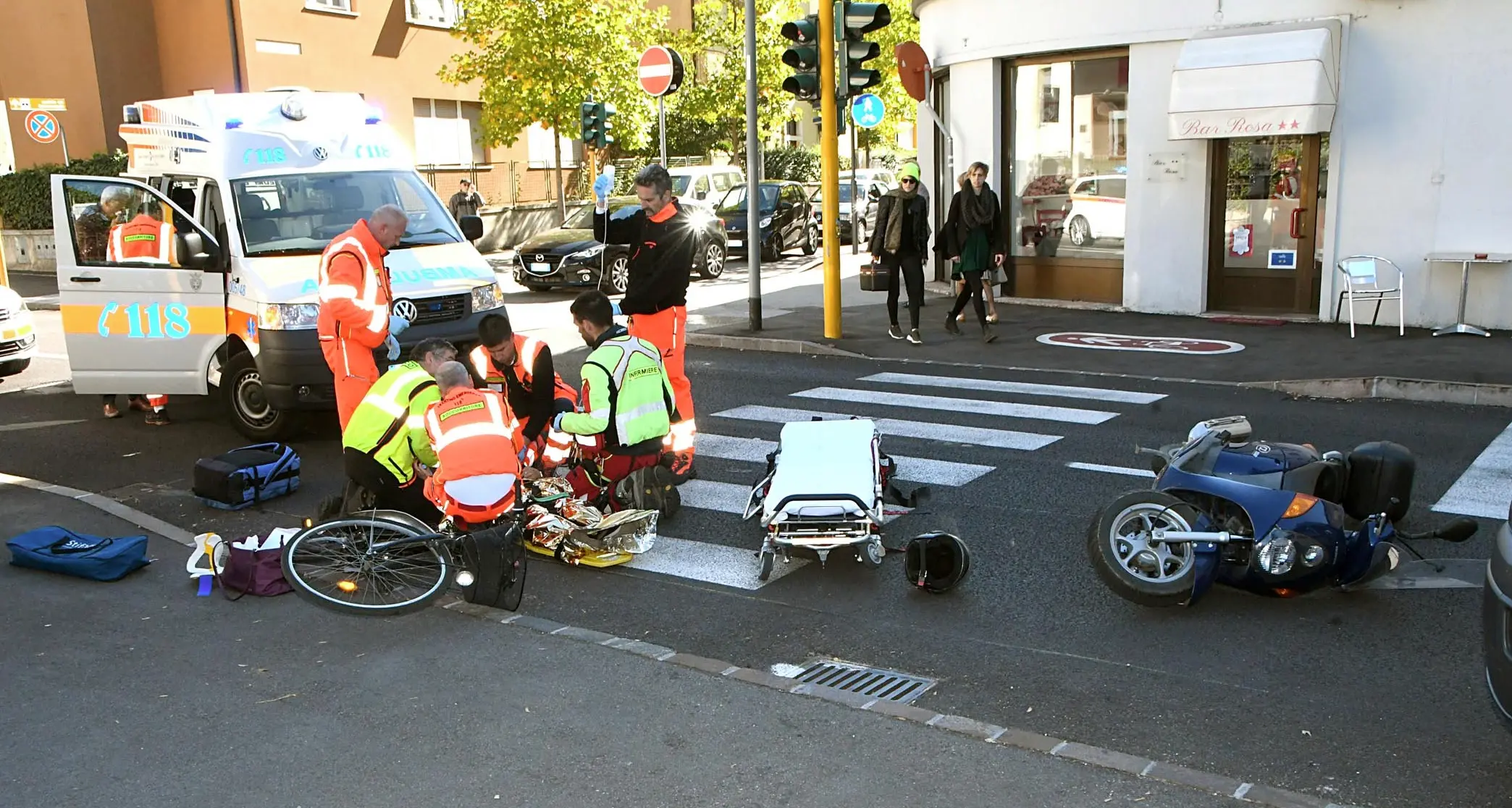 Trento, donna in bicicletta Investita in via G. a Prato