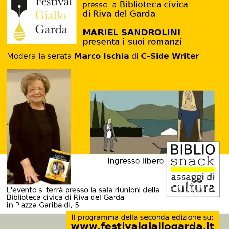 Sabato in Biblitoeca a Riva tuffo nel giallo con Mariel Sandrolini