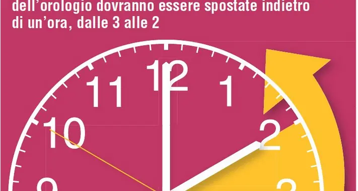 Stanotte torna l'ora solare Lancette 60 minuti indietro