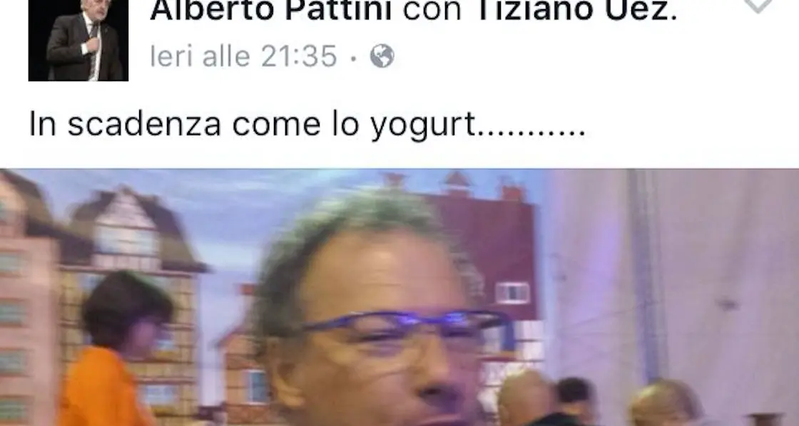 Pattini prende in giro il sindaco: «È come lo yogurt, in scadenza»