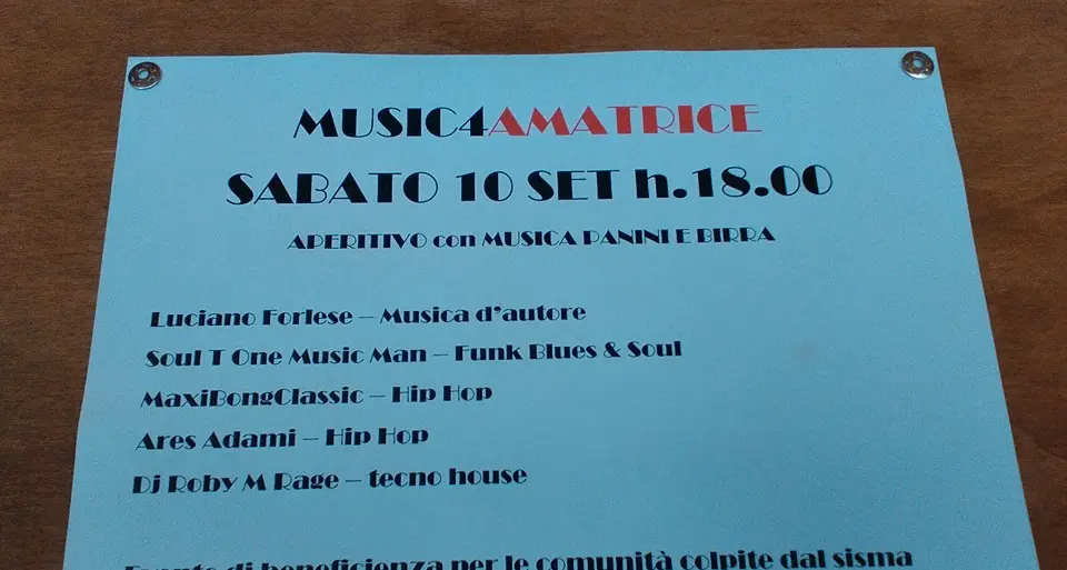 Aperitivo con musica al Circolino: l'iniziativa è per Amatrice