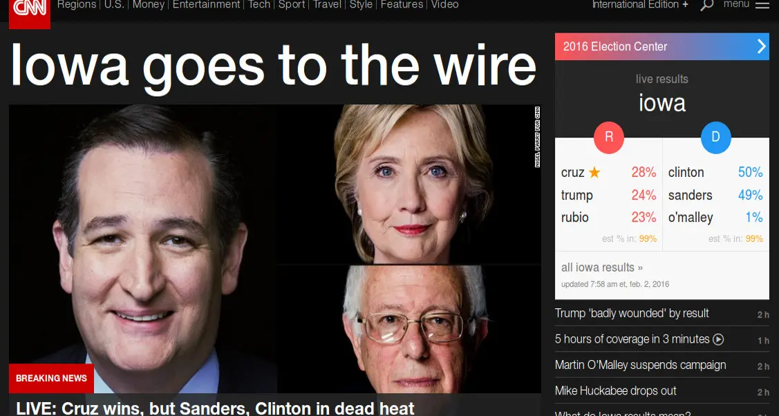 Primarie a sorpresa: Cruz vince, Sanders tallona Clinton
