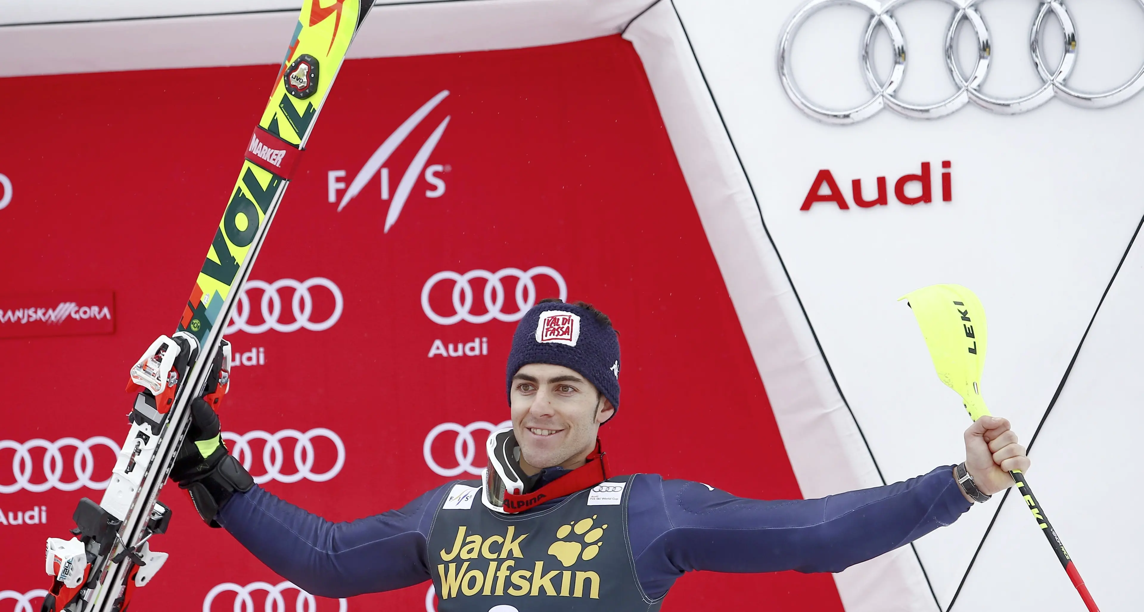 Grande Stefano Gross: terzo nello slalom di Kranjska Gora