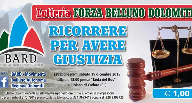 Belluno, lotteria Bard per le spese del ricorso sul seggio regionale
