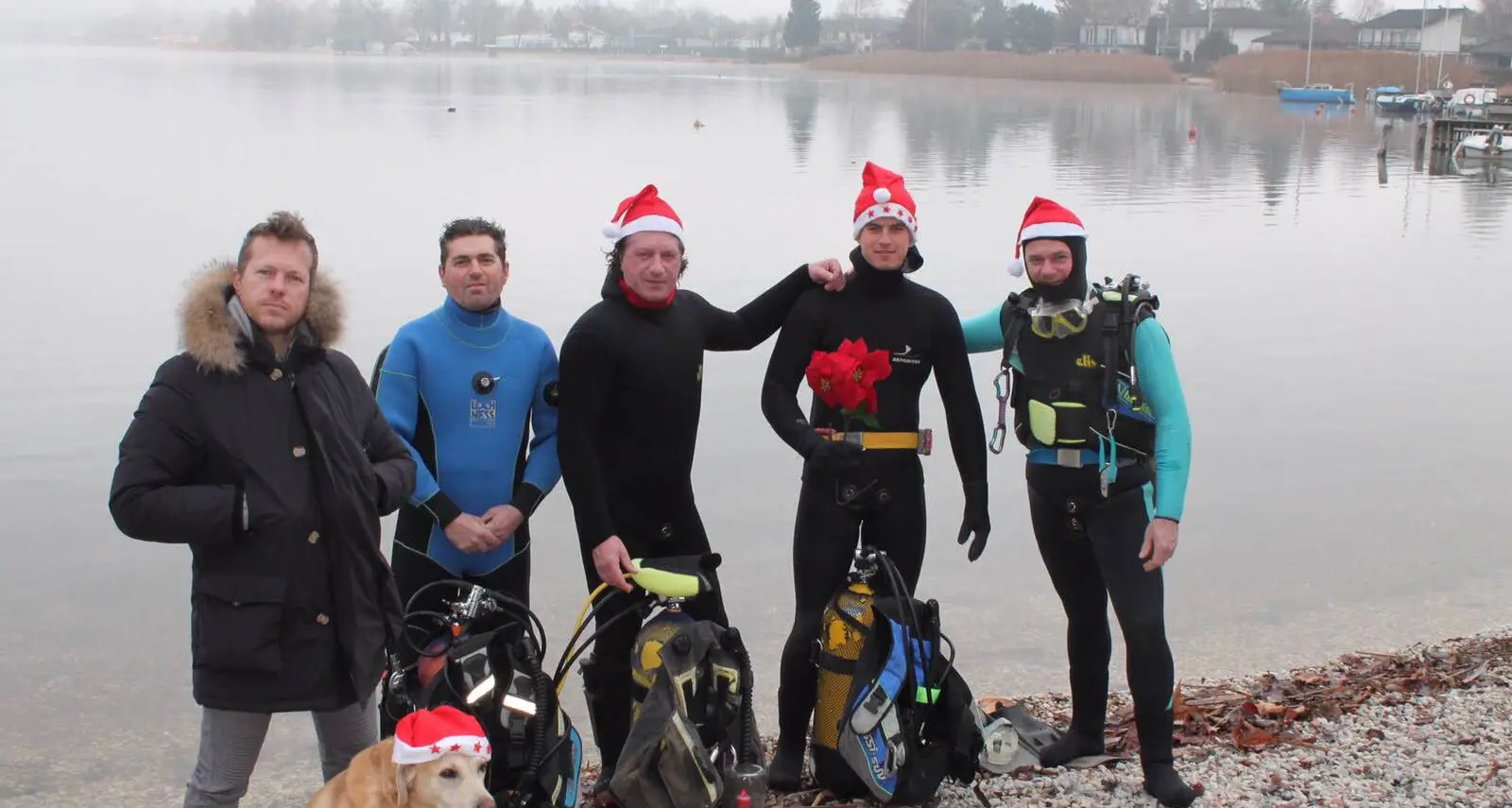 Tuffo nel lago di Caldonazzo, la tradizione dei fratelli Gremes