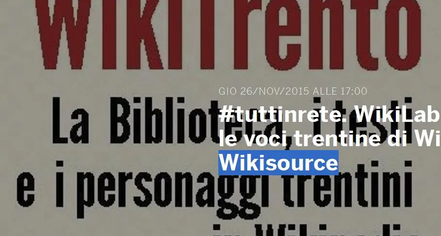 Alla Biblioteca comunale è il momento di «WikiTrento»