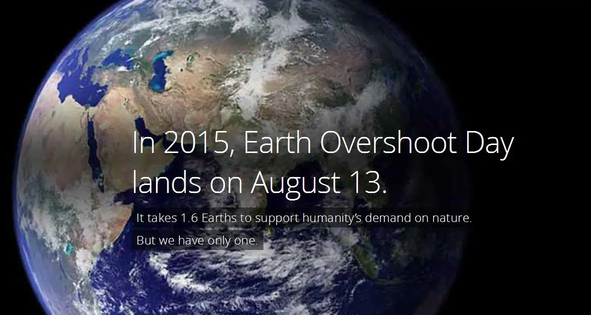 Oggi è l'Earth Overshoot Day 2015 Abbiamo già esaurito le risorse della terra