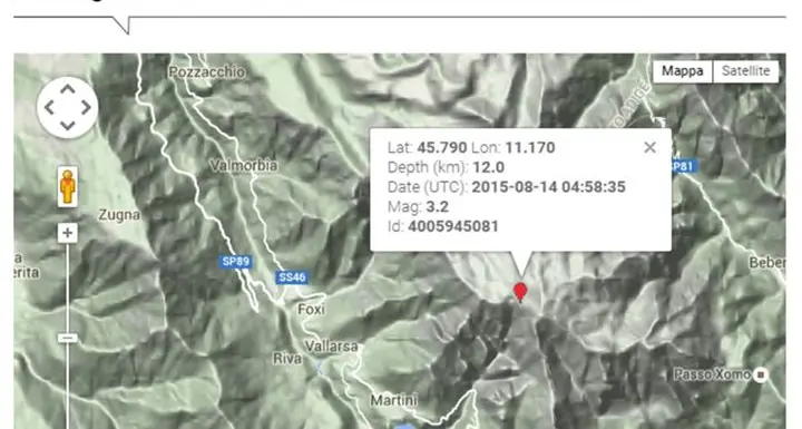 Terremoto in Trentino Epicentro in Vallarsa