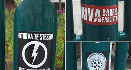 I partigiani rivani toglieranno gli adesivi neofascisti dai muri
