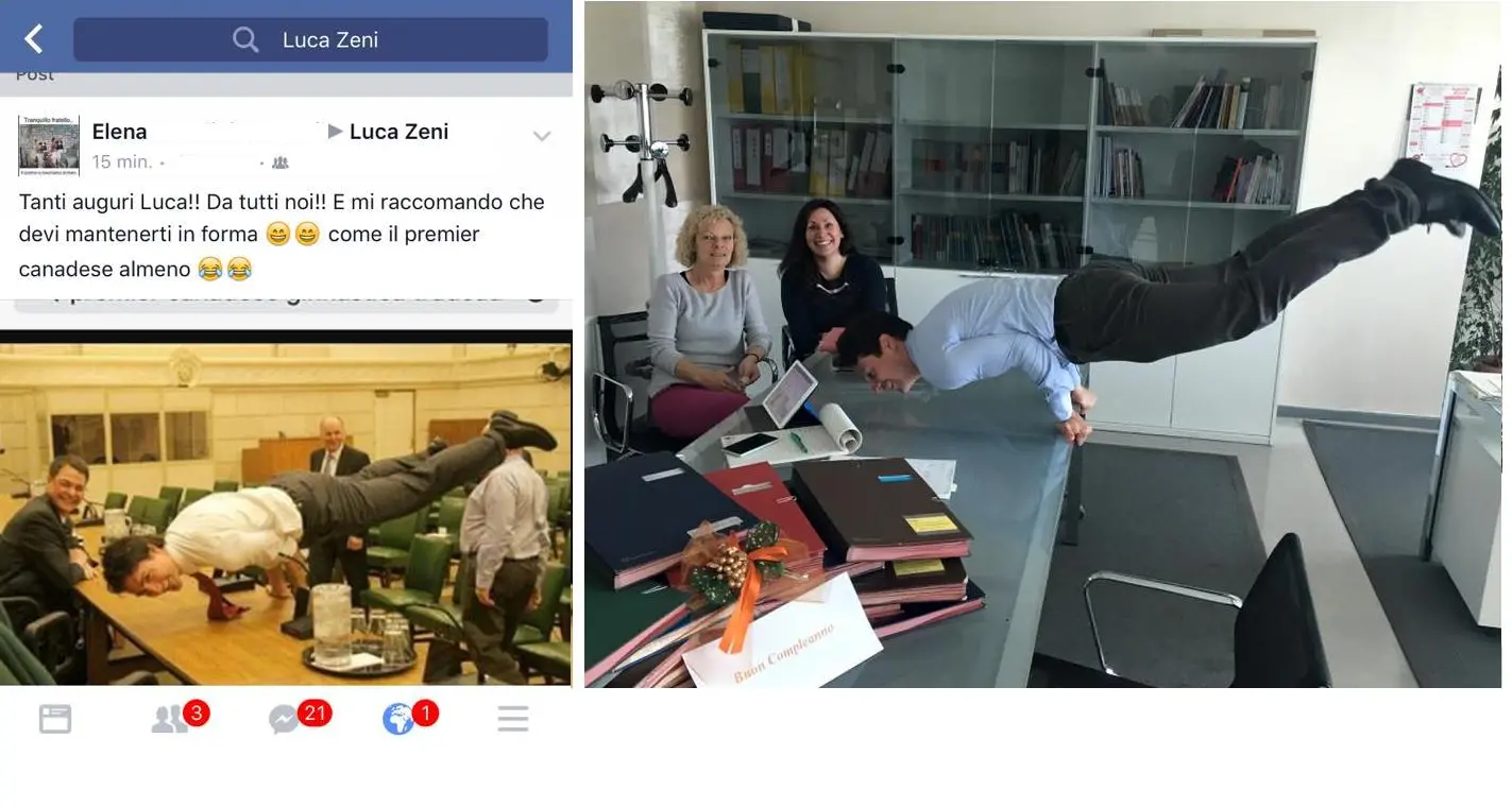 Zeni festeggia il compleanno con lo yoga, come Trudeau
