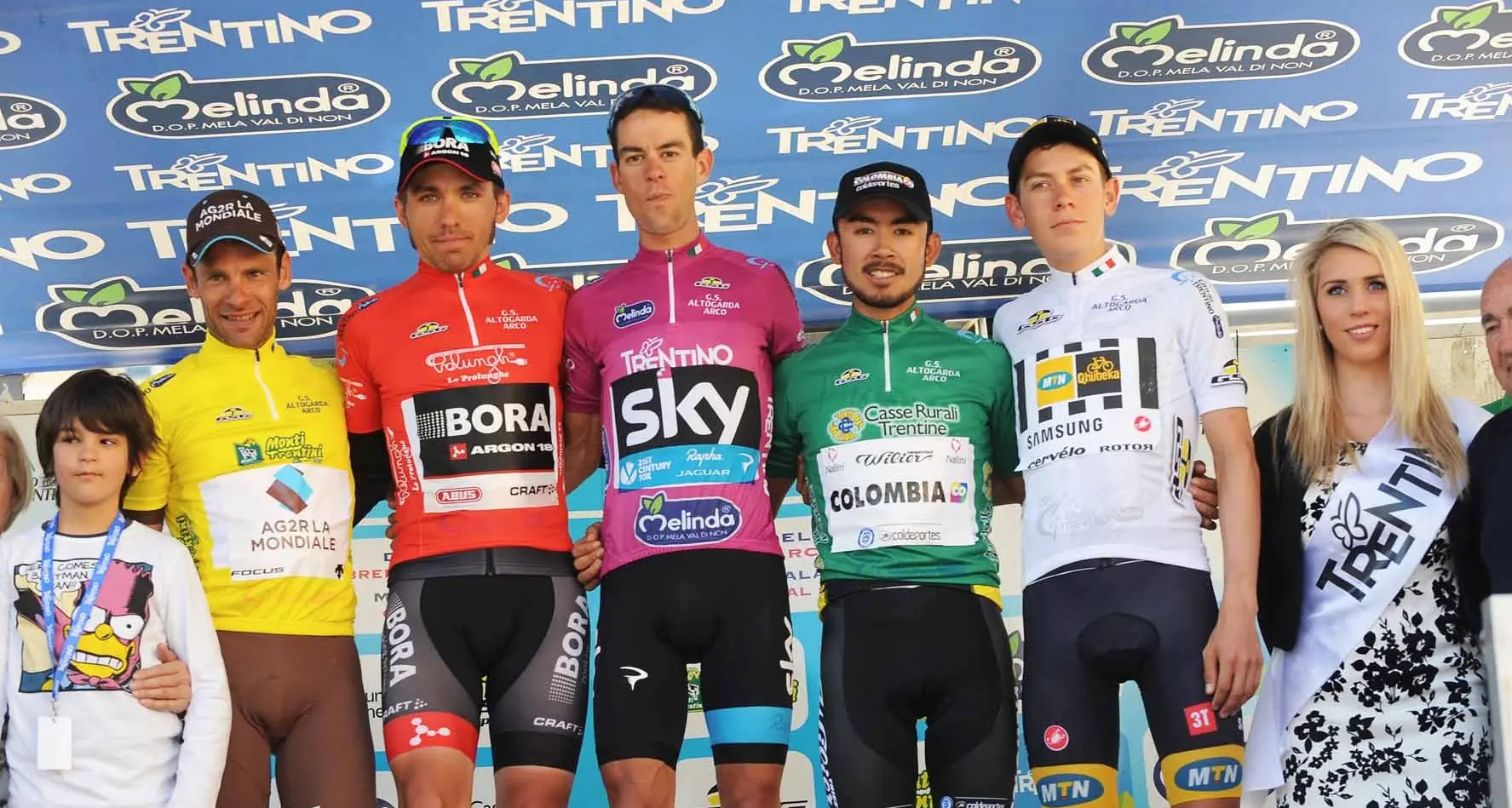 Le maglie del Giro del Trentino per ciclisti abbinate ancora al marchio Giessegi