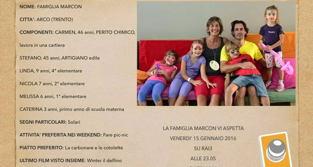 La famiglia Marcon di Arco vince in tv a «Chiedi a papà»