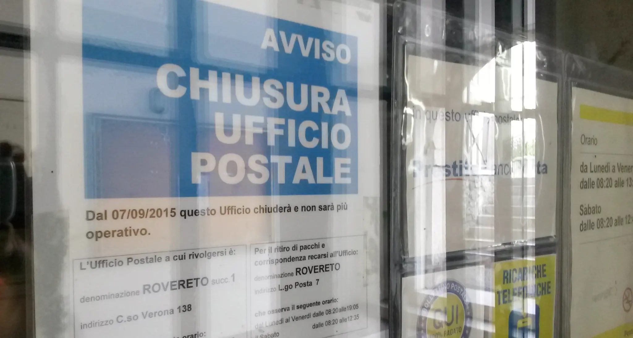 Guerra al Tar per salvare le poste di Marco di Rovereto