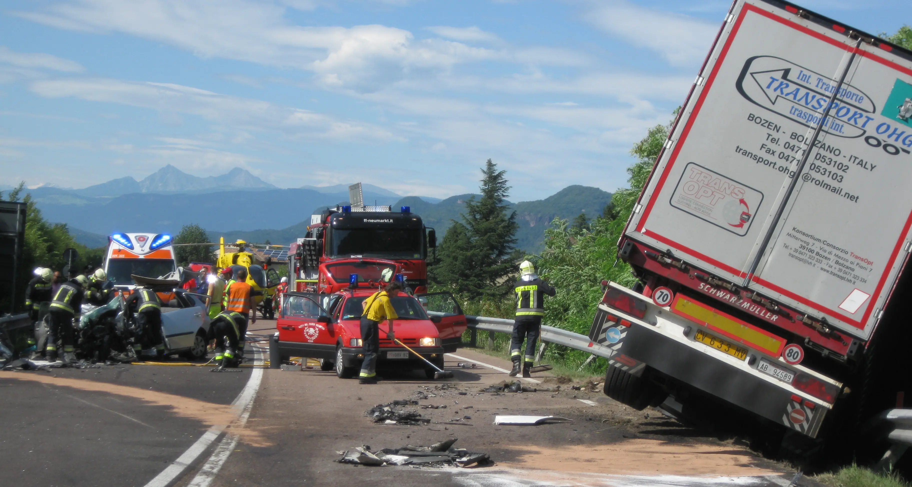 Scontro tra auto e camion: ad Egna muore un 29enne