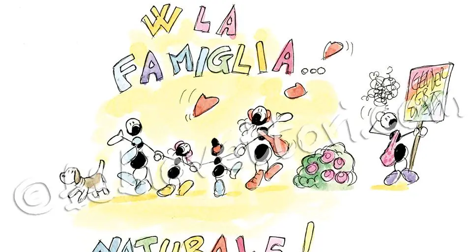 Le formiche di Fabio Vettori si schierano: «W la famiglia naturale!»