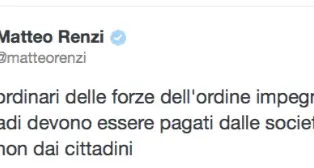 Renzi: «Società calcio paghino straordinari alla polizia»