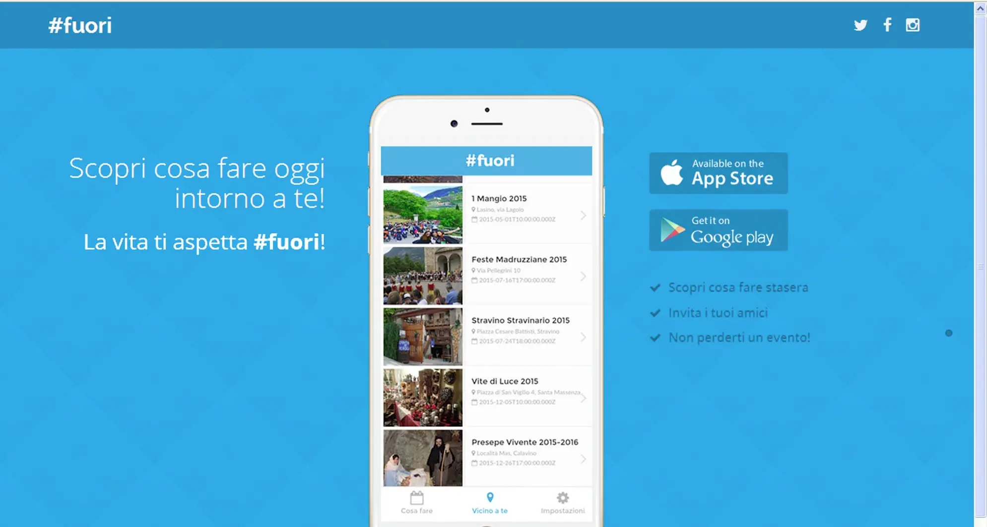 Cosa fare #fuori? Ora c'è la app