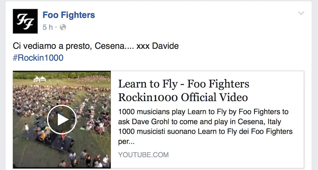 «Davide» Grohl ha detto sì: «A presto Cesena»