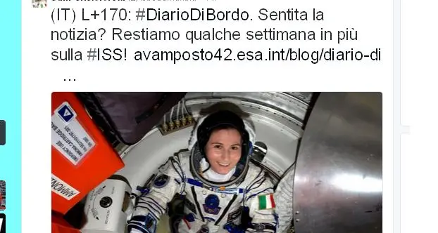 AstroSamantha conferma: rientro rinviato a giugno