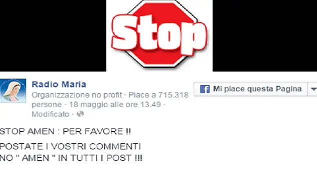 L'appello di Radio Maria: «Basta dire solo Amen»