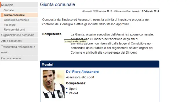 L'assessore a Calliano è Alex Del Piero