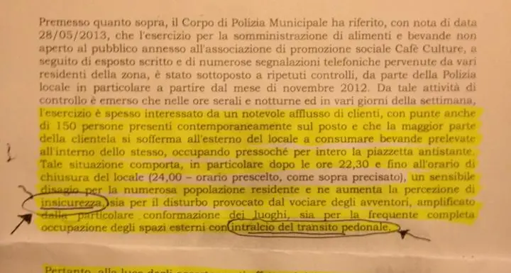 Café de la paix rumoroso, tutti a nanna alle 22.30