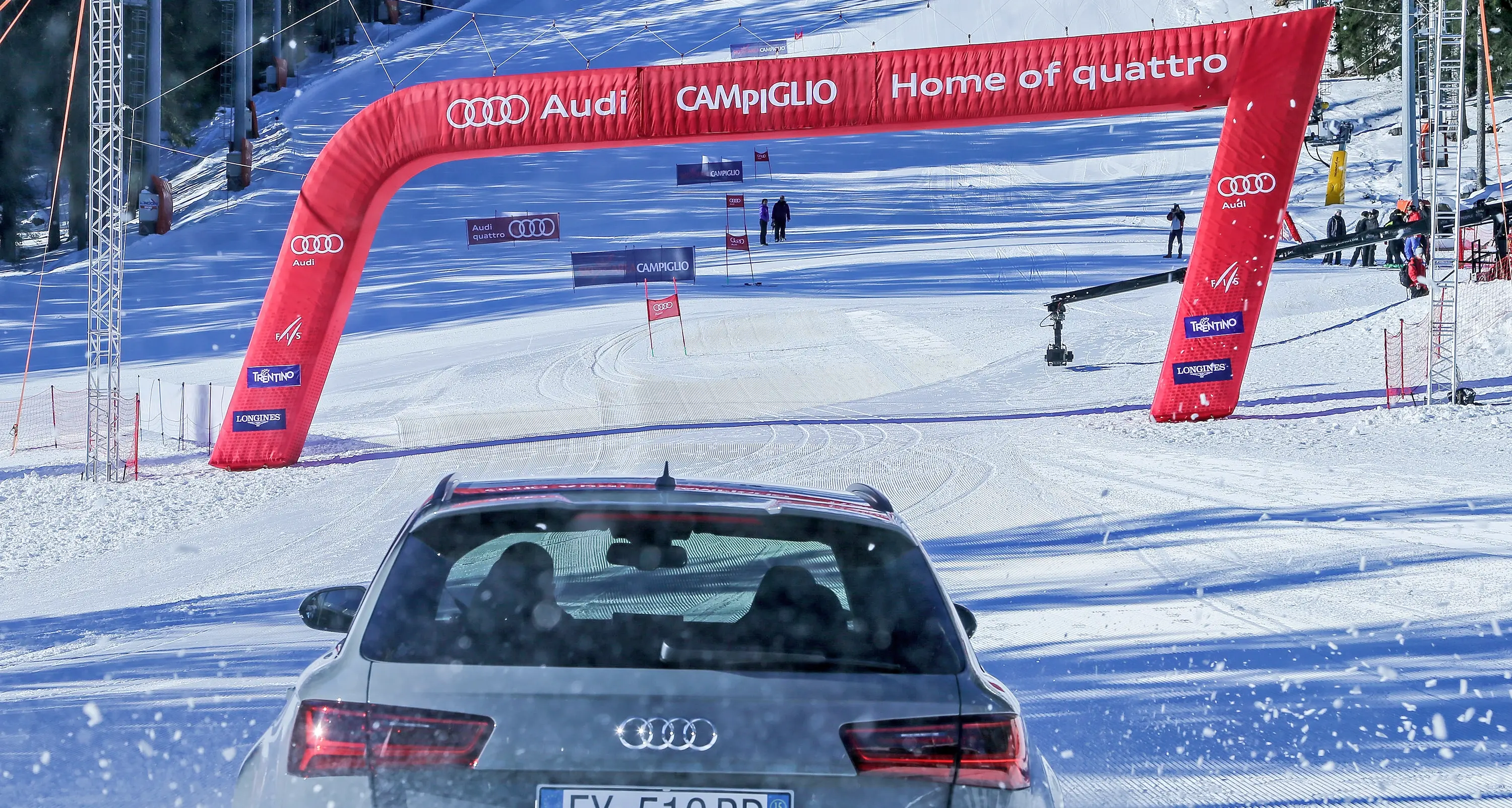 A Madonna di Campiglio lo spot dell'Audi Un bolide scende in slalom sulla 3Tre