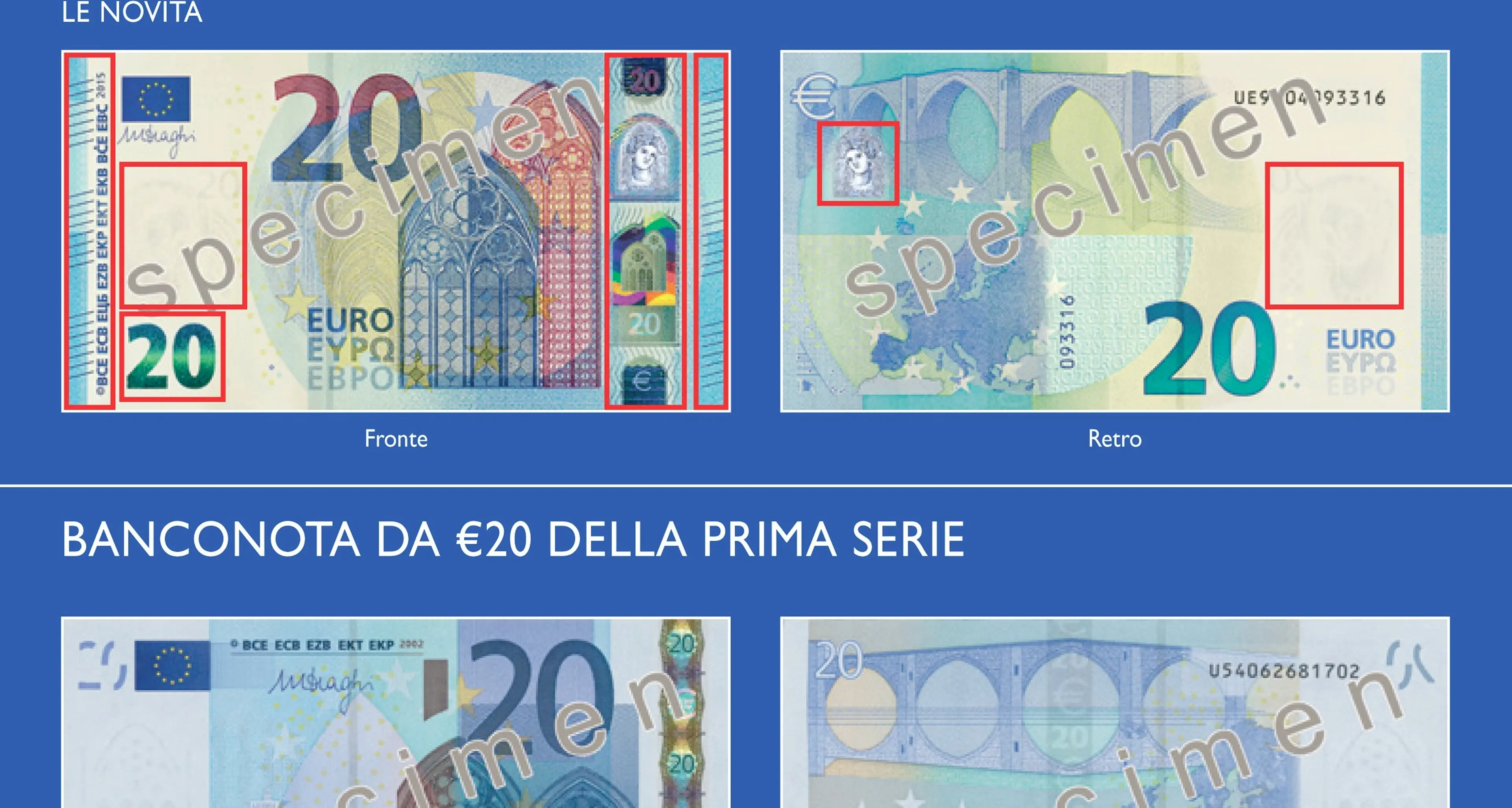 Mario Draghi (Bce) presenta la nuova banconota da 20 euro