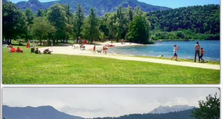 \"Valorizzazione\" del lago di Levico finita la piastra di cemento che fa gridare allo scandalo