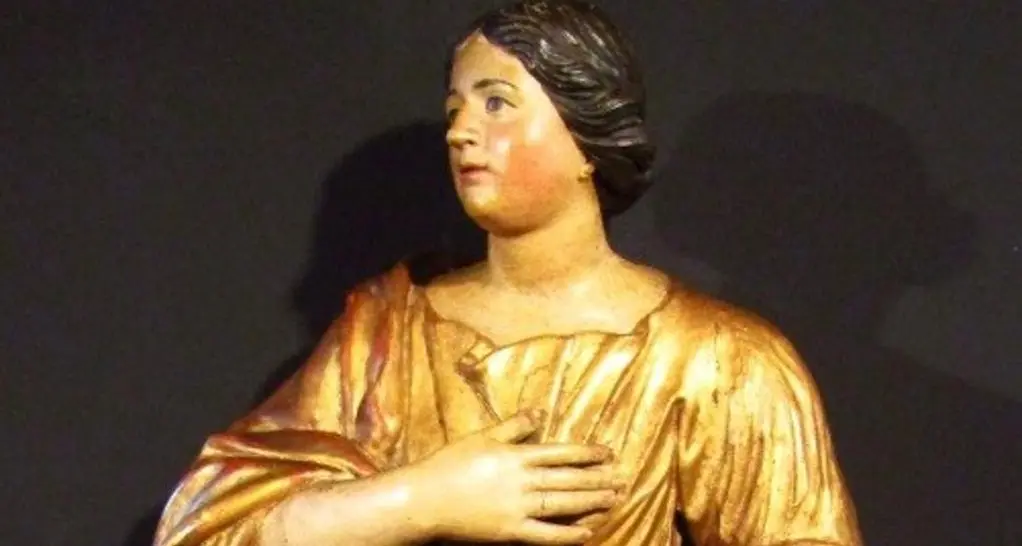 Rubata 49 anni fa ad Aosta la statua di S. Barbara in vendita da un antiquario di Rovereto