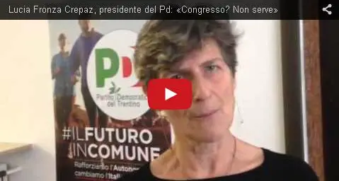 Pd, Fronza Crepaz sicura «Mercoledì c'è la soluzione»