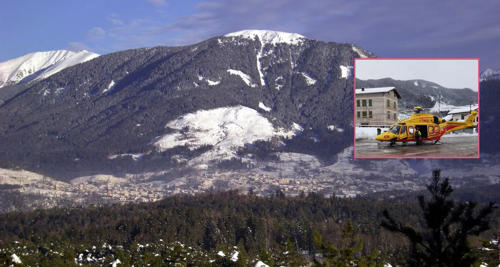 Valanga sul dosso di Costalta Quattro scialpinisti soccorsi trasportati in ospedale in elicottero