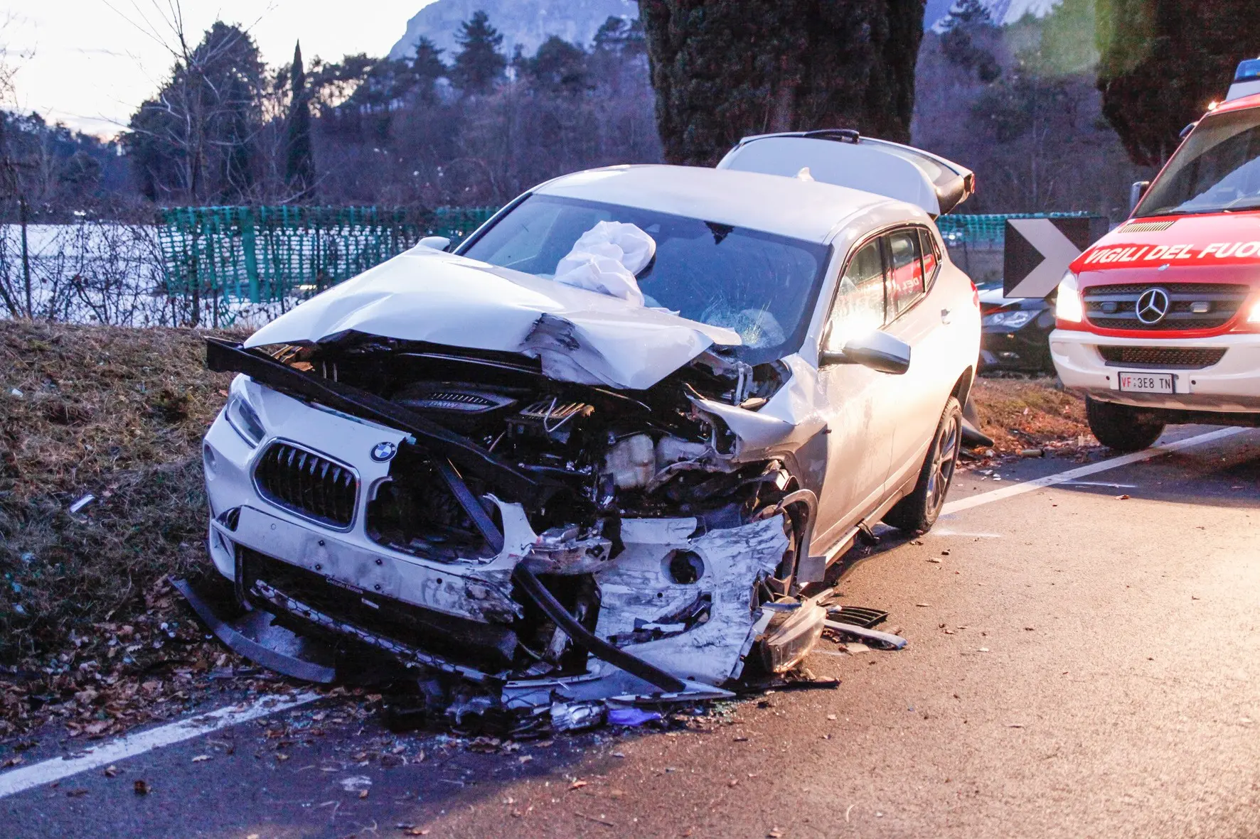 31/01/21 Dro Incidente - Frontale tra 2 auto vetture in direzione Pietra Murata