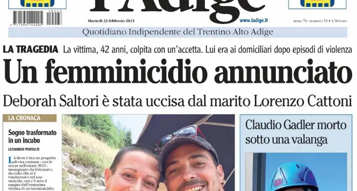 Edizione digitale de L'Adige: risolto un problema tecnico, ora è nuovamente disponibile e completa